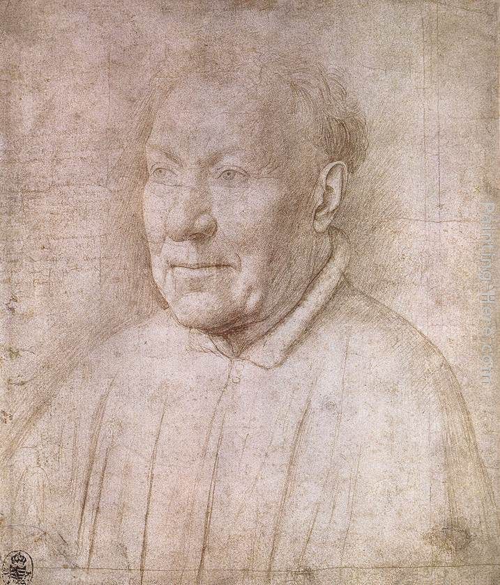 Portrait of Cardinal Albergati painting - Jan van Eyck Portrait of Cardinal Albergati art painting